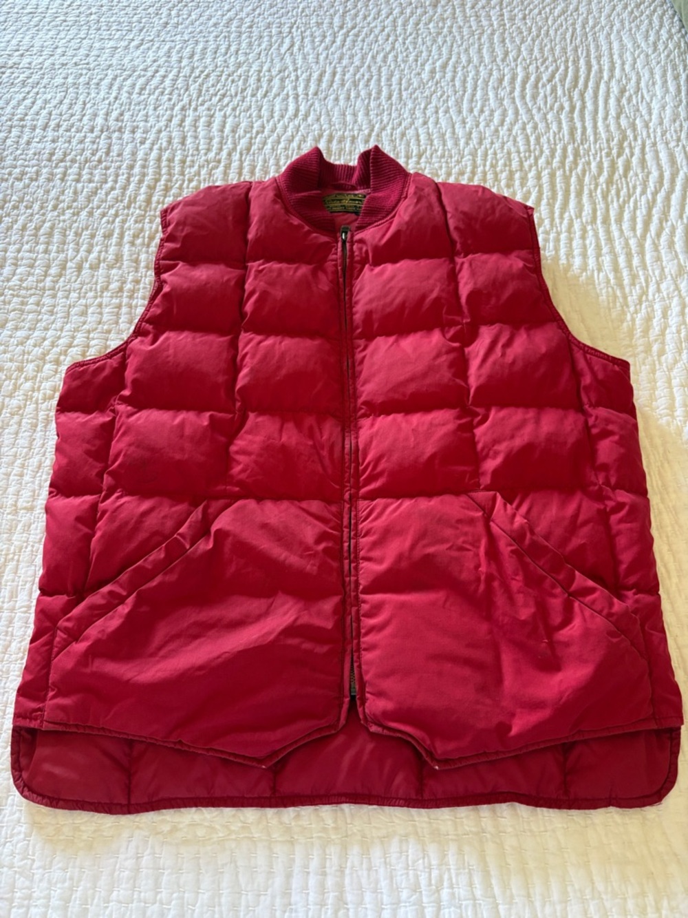 Eddie Bauer Unisex Red Quilted Goose Down Puffer Vest EUC :no size: